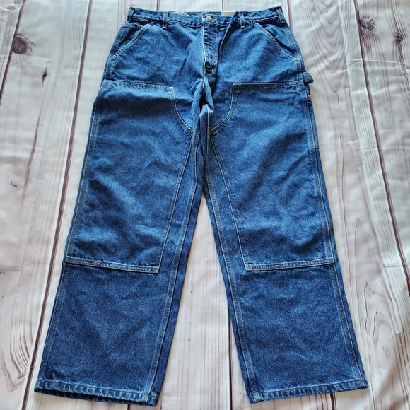 NWT Carhartt "Double Front Washed Logger Dungaree" Blue Jean #B73 DST Mens 38x30 - Picture 4 of 12